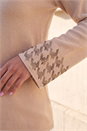 Beige Hotfix Sleeve Knit Jumper, Image 4 of 4