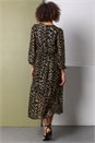Gold Metallic Zig Zag Wrap Tiered Midi Dress, Image 2 of 5
