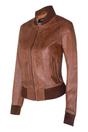Tan MA-1 Leather Bomber Jacket-Abbotsford, Image 3 of 5