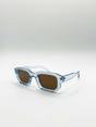 Blue Chunky Retro Square Sunglasses, Image 3 of 6
