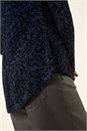 Navy  Flock Mesh Textured Top, Image 5 of 5