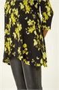 Yellow Floral Print Hanky Hem Top, Image 5 of 5