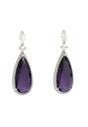 Lilac Diva Collection Crystal Simulated Almond Drop Earrings, Image 1 of 5