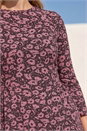 Pink Floral Print Ruched Midi Dress, Image 4 of 4