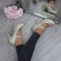 Gold AJVANI Gold High Heel Mary Jane Court Shoes, Image 5 of 6