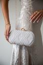 White White Beaded Clutch Bag, Image 1 of 1