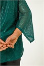 Forest  Curve Sequin Flared Sleeve Top, Image 5 of 5
