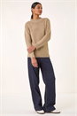 Taupe Sequin Bow Embellished Knit Jumper, Image 2 of 5