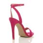 Fuchsia AJVANI Fuchsia High Heel Ankle Strap Barely There Sandals, Image 4 of 6