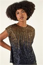 Gold Ombre Sequin Tunic Top, Image 5 of 6
