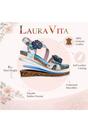 Blue Womens Cushioned Wedge Sandals-BONITO-32, Image 3 of 7