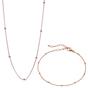 Rose Gold Bead Chain Sterling Silver Satellite Necklace and Bracelet Set, Image 1 of 2