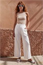 Ivory  Smart Twill Wide Leg Pocket Trouser, Image 2 of 5