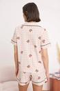 Multi Bear Print Check Short Sleeve Pyjama Lounge Short Set, Image 4 of 4
