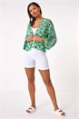 Denim Blue Spacedye Knit Cardigan, Image 2 of 5
