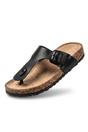 Black iKrush Black Jules Cork Base Buckle Sandal, Image 4 of 5