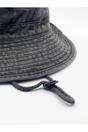 Dark Grey Grey Distressed Denim Safari Bucket Hat with Toggle Adjuster, Image 3 of 3