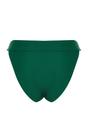 Dark Green WOVCOR Dark Green Textured Regular Waist Bikini Bottom with Minimal High Leg Fit, Image 3 of 3