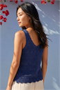 Navy  Petite Button Knit Cami Top, Image 3 of 4