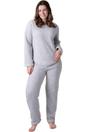 Grey Supersoft Textured Woven Pattern Fleece Pyjamas, Image 1 of 5
