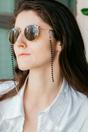 Silver Evil Eye Glass Bead Sunglass Eyeglass Chain, Image 1 of 2