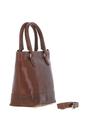 Brown Small Real Leather Bucket Bag, Image 4 of 4