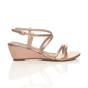 Rose Gold Mid Wedge Heel Crossed Straps Sandals, Image 2 of 6