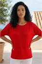 Dark Orange Textured Snit Top, Image 1 of 4