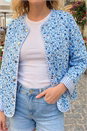 Blue Floral Quilted Jacket, Image 4 of 4