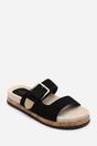 Black Avenue Buckle Footbed Suede Sandal, Image 3 of 6
