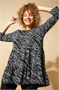 Black Animal Print Tiered Top, Image 4 of 4