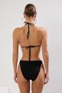 Black Stud Detail Triangle Bikini Set with Brazilian Bottoms, Image 3 of 3
