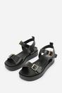 Black 'Kavia' Double Buckle Strap Platform Sandals, Image 3 of 5