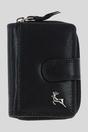 Black Real Leather Compact Purse, Image 1 of 3
