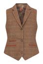 Brown Infinity Leather Brownt Tweed Waistcoat in Herringbone Check, Image 1 of 3
