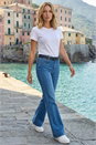 Denim Pocket Stretch Flare Jeans, Image 1 of 3