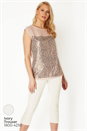 PINK Sequin Contrast Yoke Top, Image 7 of 8