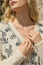 Ivory Abstract Embroidered Cardigan, Image 4 of 4