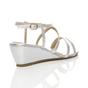 Silver AJVANI Silver Mid Wedge Heel Crossed Straps Sandals, Image 4 of 6