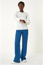 Ivory  Floral Embroidery Knit Top, Image 2 of 5
