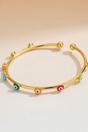 Blue Turkish Evil Eye Adjustable Boho Geometric Open Bracelet Bangle, Image 1 of 1