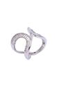 Silver Silver Crescent Glam ring - Free-Size, Image 3 of 5