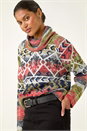 ORANGE Aztec Print Roll Neck Knit Jumper, Image 1 of 5