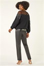 Black Sequin Detail Bubble Hem Top, Image 4 of 6
