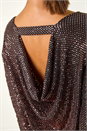 Bronze Shimmer Cowl Back Tunic Top , Image 5 of 5