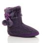 Purple AJVANI Purple Knitted Glitter Ankle Boot Slippers, Image 1 of 5