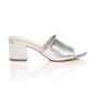 Silver AJVANI Silver Mid Block Heel Peep Toe Mules Sandals, Image 2 of 6