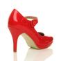 Red AJVANI Red High Heel Mary Jane CourtShoes, Image 4 of 5