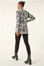 Grey Jacquard Animal Print Jumper, Image 3 of 5