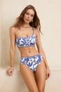 Multi Floral One Shoulder Bikini Set with High Waist Bottom, Image 1 of 4
